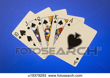 Stock Image - suit, flush, card, hand, poker, royal. Fotosearch