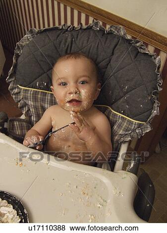 Stock Photo - table, casual, blunt, portrait, baby. Fotosearch