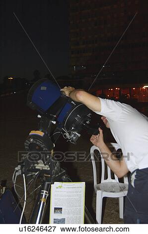 Stock Photo - telescope, male, look, astronomy, boy. Fotosearch