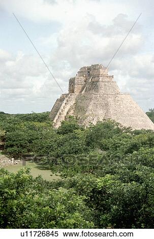 Stock Photography - towers, magician, hispanic, mexico, uxmal, pyramid. Fotosearch