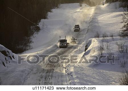 Stock Image - traffic, road, narrow, approaching. Fotosearch