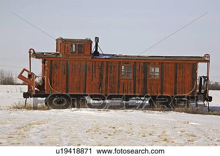 Stock Image - train, caboose, pasqua, waiting, still, old. Fotosearch