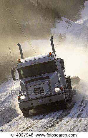 Stock Photo - truck, 102, hwy, hauling. Fotosearch