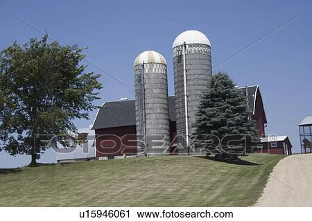 Stock Image - usa, farm, wisconsin, hillsboro, scene, prosperous. Fotosearch