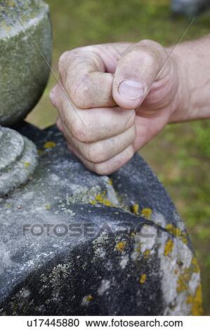 Stock Image - usa, gravestone, wisconsin, river, blue, fist. Fotosearch