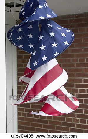 Stock Photo - usa, wind, wisconsin, bayfield, flag, american. Fotosearch