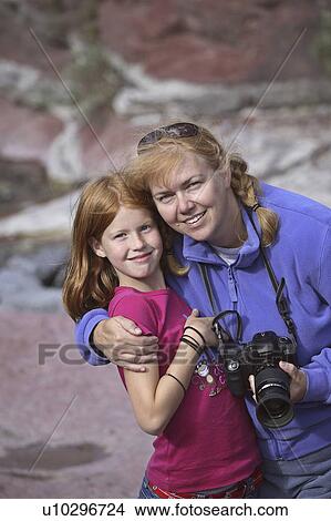 Picture - waterton, daughter, canyon, rock, enjoying, mom. Fotosearch