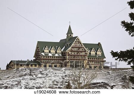 Stock Photo - waterton, prince, winter, hotel, wales, luxury. Fotosearch