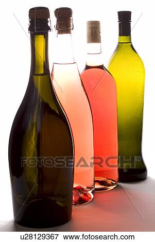Stock Photo - wine, vino, vin, glass, bottles. Fotosearch