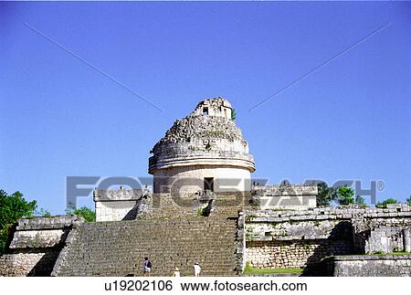 yucatan, chichen, hispanic, mexico, itza, observatory View Large Photo Image Stock Photograph - yucatan, chichen, hispanic, mexico, itza, observatory. Fotosearch