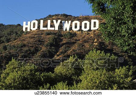 アメリカ カリフォルニア ロサンゼルス ハリウッドの印 ストックイメージ U Fotosearch