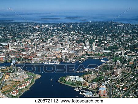 Aerial Of Downtown Victoria Vancouver Island British Columbia