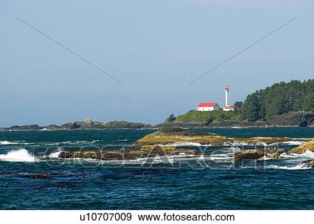 Lennard Island Lighthouse Near Chesterman Beach Tofino Vancouver Island British Columbia Canada Stock Photo U Fotosearch