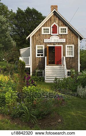 The Boat Builders Cottage Lunenburg Nova Scotia Canada Stock
