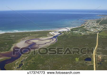 Aerial view of river estuary. Cape Peninsular, South Africa (rr) View Large Photo Image Stock Image - Aerial view of river estuary. Cape Peninsular, South Africa (rr). Fotosearch