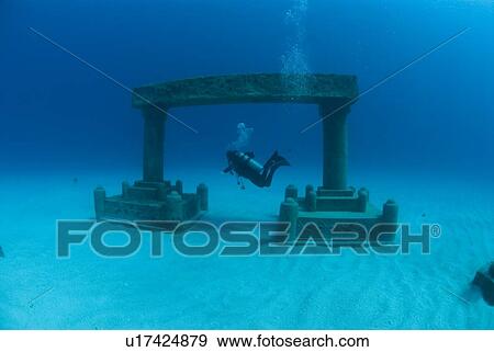 Stock Photo - ATLANTIS sculpture park, Cayman Brac, Cayman Islands, Caribbean. Fotosearch