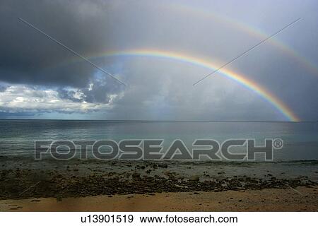 Double rainbow and rainstorm, Namu atoll, Marshall Islands (N. Pacific) View Large Photo Image Stock Photo - Double rainbow and rainstorm, Namu atoll, Marshall Islands (N. Pacific). Fotosearch