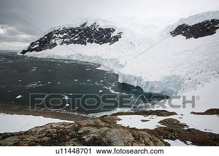 Glacier inside Neko Bay on the Antarctic Peninsula. View Large Photo Image Stock Image - Glacier inside Neko Bay on the Antarctic Peninsula.. Fotosearch