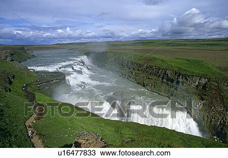 Gullfoss waterfall. Iceland View Large Photo Image Stock Image - Gullfoss waterfall. Iceland. Fotosearch