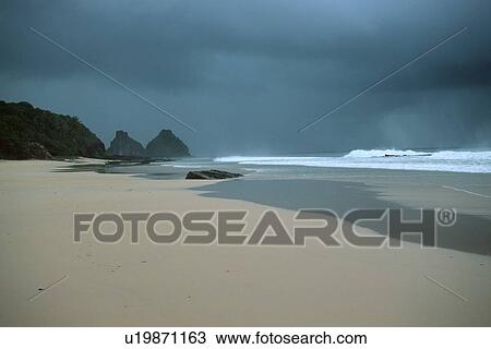 Heavy rain clouds approaching Boldro's beach, Fernando de Noronha national marine sanctuary and world heritage site, Pernambuco, Brazil (South Atlantic) View Large Photo Image Stock Image - Heavy rain clouds approaching Boldro's beach, Fernando de Noronha national marine sanctuary and world heritage site, Pernambuco, Brazil (South Atlantic). Fotosearch