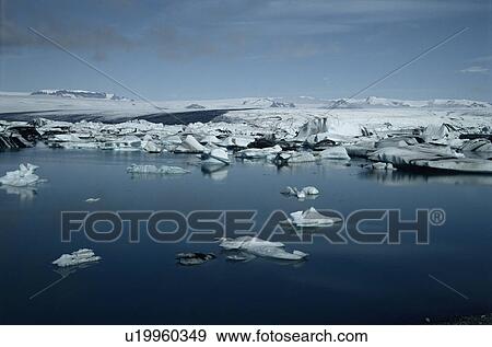 Ice floe landscape, Iceland View Large Photo Image Stock Photo - Ice floe landscape, Iceland. Fotosearch