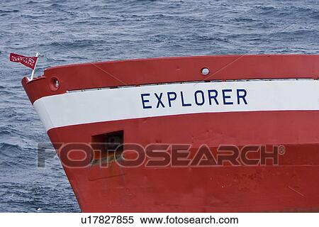 Stock Photography - Rescue operation for sinking ship MV Explorer in Antarctica.. Fotosearch