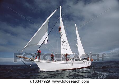 Research vessel, Silurian, under sail with observers on the deck and up the mast. Hebrides, Scotland View Large Photo Image Stock Photo - Research vessel, Silurian, under sail with observers on the deck and up the mast. Hebrides, Scotland. Fotosearch