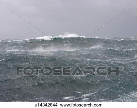 Picture - Rough seas off Rockall Trough, North West Scotland, UK. Fotosearch