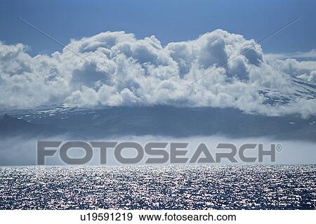 Stock Photo - Snaefellsjokull Glacier covered in cloud, Snaefellness Peninsula, Western Iceland. Fotosearch