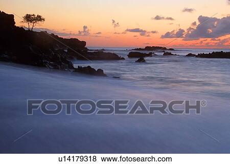 Sunset at Waimea bay, North Shore, Oahu, Hawaii, (N. Pacific) View Large Photo Image Stock Photo - Sunset at Waimea bay, North Shore, Oahu, Hawaii, (N. Pacific). Fotosearch