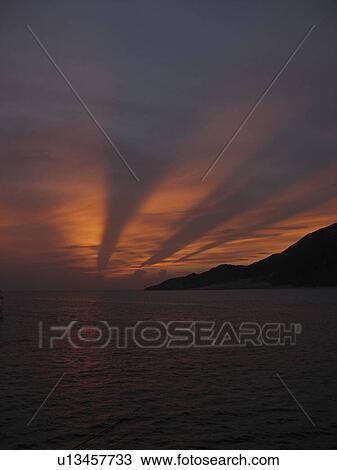 Stock Image - Sunset at Zabarghad Island. Red Sea. Egypt. Fotosearch