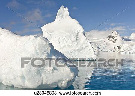 Stock Photo - The Lindblad expedition ship National Geographic Endeavour operating with its fleet of Zodiacs in and around the Antarctic peninsula, Antarctica.. Fotosearch