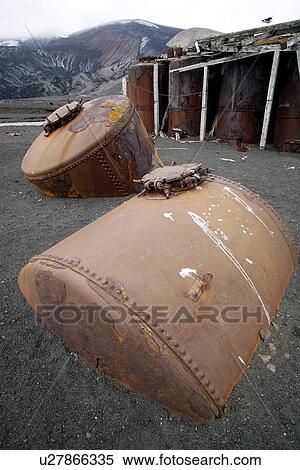 The old Norwegian whaling station at Whaler's Cove, Deception Island. The station ran from 1904 through 1931. Shown here are the old steam tanks used for rendering. View Large Photo Image Stock Photography - The old Norwegian whaling station at Whaler's Cove, Deception Island. The station ran from 1904 through 1931. Shown here are the old steam tanks used for rendering.. Fotosearch