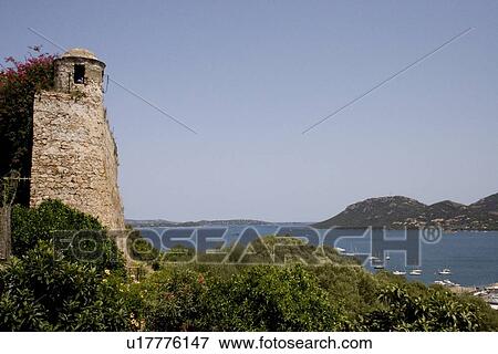 Stock Photo - The view out to sea. Porto-Vecchio, Corsica, France. Fotosearch