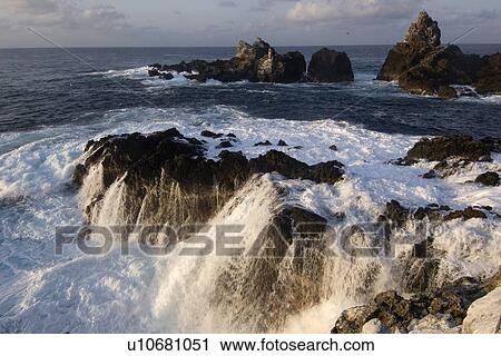 Wave crashing over rock, St. Peter and St. Paul's rocks, Brazil, Atlantic Ocean View Large Photo Image Stock Image - Wave crashing over rock, St. Peter and St. Paul's rocks, Brazil, Atlantic Ocean . Fotosearch