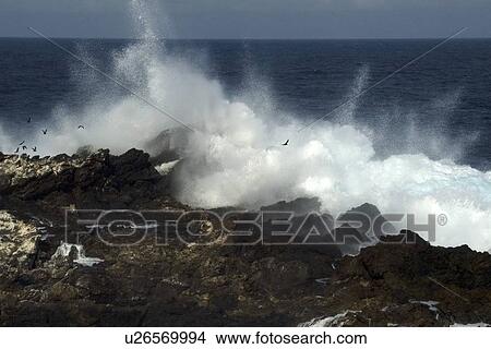 Waves pounding at rocks, St. Peter and St. Paul's rocks, Brazil, Atlantic Ocean View Large Photo Image Picture - Waves pounding at rocks, St. Peter and St. Paul's rocks, Brazil, Atlantic Ocean . Fotosearch