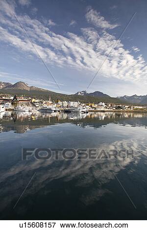 A view of the waterfront of Ushuaia, Argentina - the southernmost city in the world. View Large Photo Image Stock Photo - A view of the waterfront of Ushuaia, Argentina - the southernmost city in the world.. Fotosearch