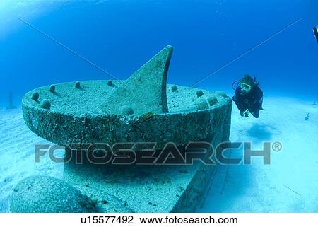 Stock Image - ATLANTIS sculpture park, Cayman Brac, Cayman Islands, Caribbean. Fotosearch