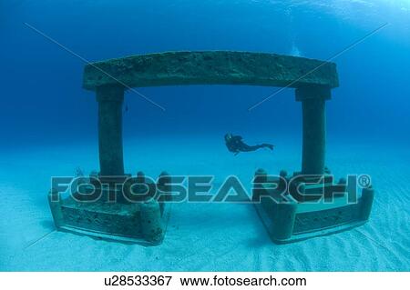 Stock Photo - ATLANTIS sculpture park, Cayman Brac, Cayman Islands, Caribbean. Fotosearch