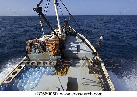 Deck of commercial fishing vessel, Equatorial Atlantic Ocean, Brazil View Large Photo Image Stock Image - Deck of commercial fishing vessel, Equatorial Atlantic Ocean, Brazil . Fotosearch