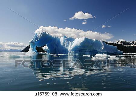 Stock Photo - Icebergs calved from the LeConte Glacier just outside Petersburg, Southeast Alaska, USA. Pacific Ocean.. Fotosearch