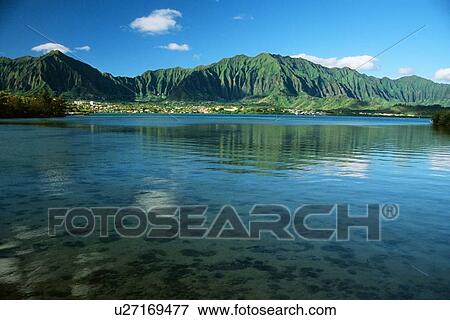 Stock Photo - Koolau Mountains Kaneohe, Oahu, Hawaii (N. Pacific). Fotosearch