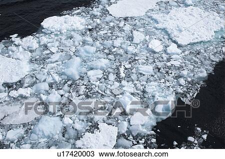 Stock Image - Looking down on pack ice near Lemaire Strait, Antarctic Peninsula. Fotosearch