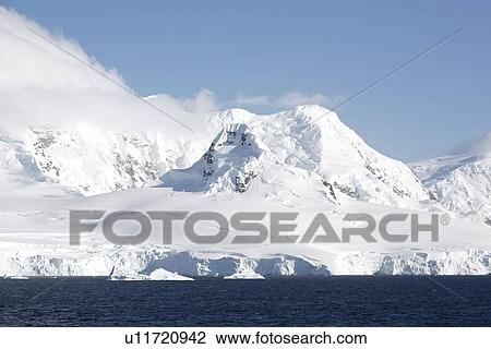 Mist covers the glacier in Neumayer Channel, Antarctica. View Large Photo Image Stock Image - Mist covers the glacier in Neumayer Channel, Antarctica.. Fotosearch