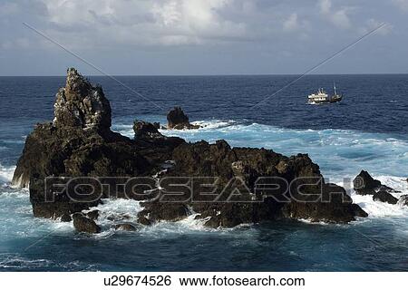 Stock Photograph - Nordeste Islet, St. Peter and St. Paul's rocks, Brazil, Atlantic Ocean . Fotosearch