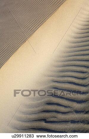 Stock Image - Patterns in the sand dunes of Isla Magdalena on the Pacific side of the Baja Peninsula, Mexico.. Fotosearch
