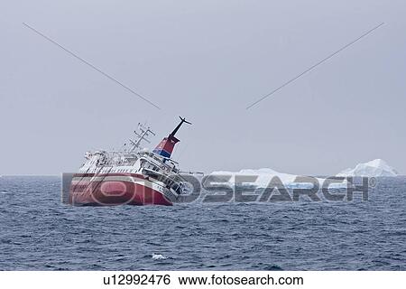 Rescue operation for sinking ship in Antarctica. View Large Photo Image Stock Photograph - Rescue operation for sinking ship in Antarctica.. Fotosearch
