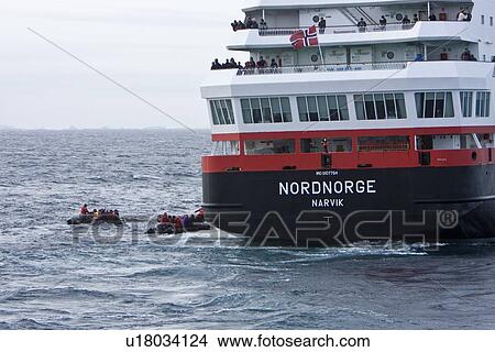 Picture - Rescue operation for sinking ship MV Explorer in Antarctica.. Fotosearch