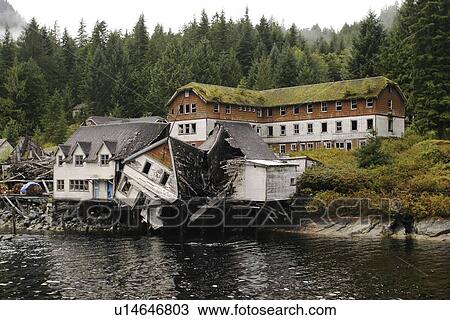 The dilapidated cannery site at Butedale, British Columbia, Canada. Note the way the forest has reclaimed this cannery site from the 20th century. Butedale, British Columbia, Canada View Large Photo Image Stock Image - The dilapidated cannery site at Butedale, British Columbia, Canada. Note the way the forest has reclaimed this cannery site from the 20th century. Butedale, British Columbia, Canada. Fotosearch