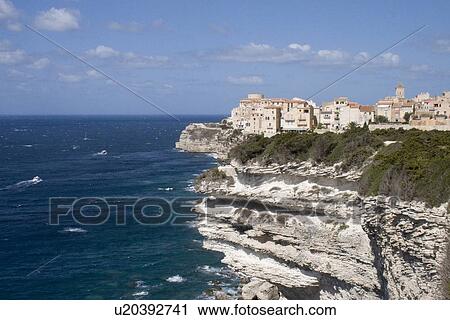 The precariously balanced town of Bonifacio, Corsica View Large Photo Image Stock Image - The precariously balanced town of Bonifacio, Corsica. Fotosearch